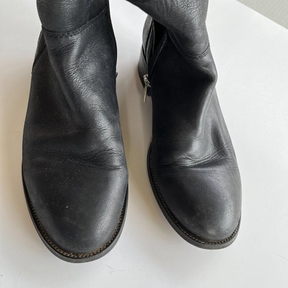 FRANCO SARTO BLACK LEATHER ANKLE BOOTS BOOTIES WOMENS SIZE 9.5M - Picture 3 of 7